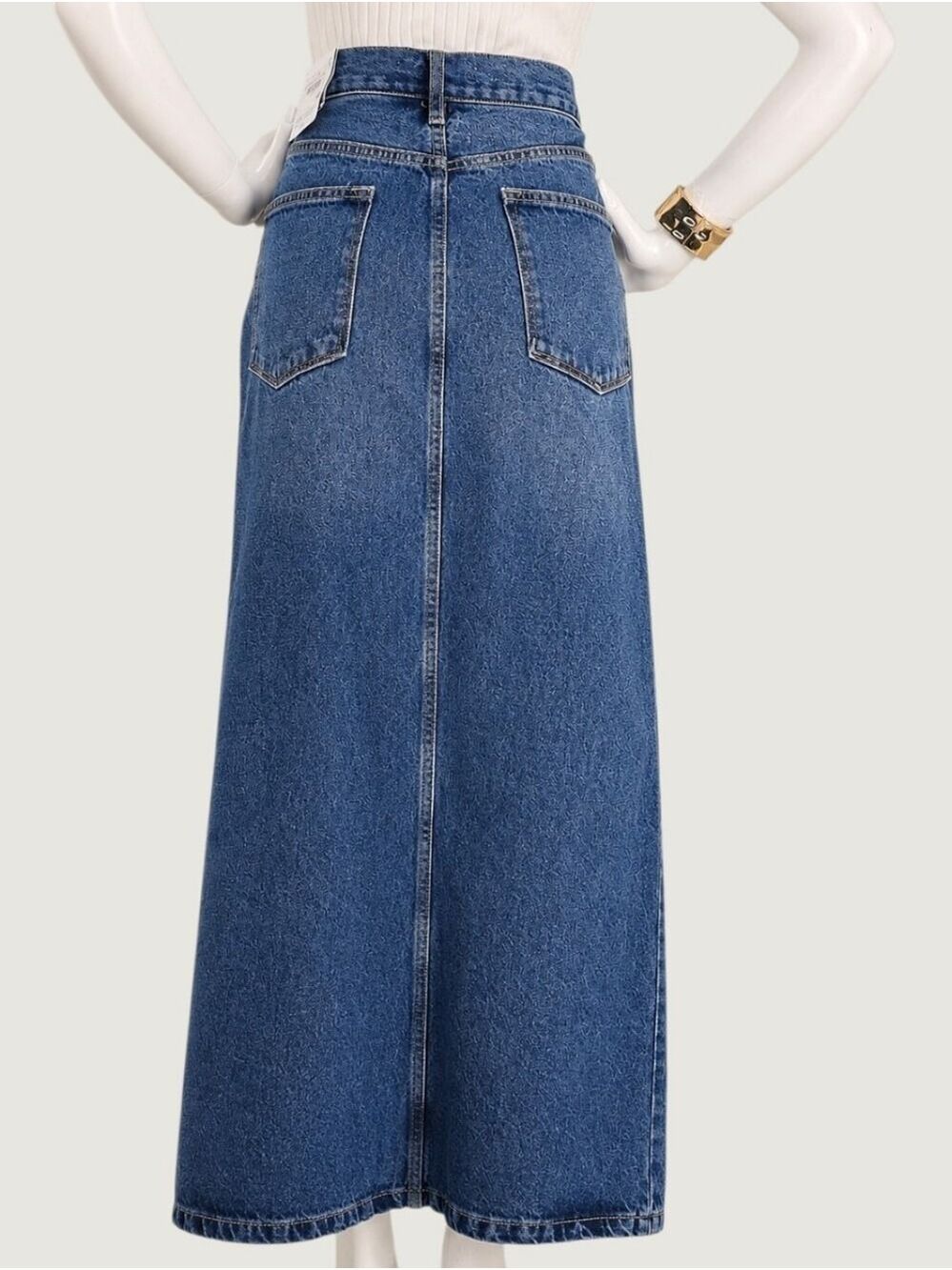 KanCan XL NWT 90s Denim Maxi Skirt Front Slit 100% Cotton Y2K - Picture 4 of 9